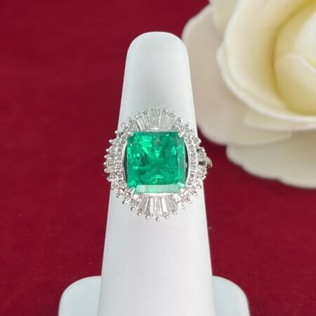 PLATINUM EMERALD DIA RING - R11443