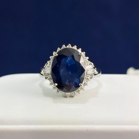 PLATINUM SAPPHIRE DIA RING - R11445