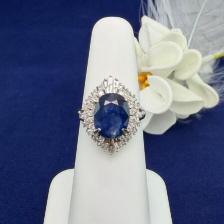 PLATINUM SAPPHIRE DIA RING - R11447