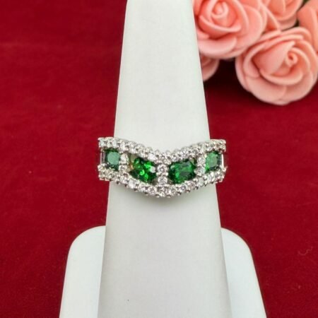 PLATINUM GARNET DIA RING - R11450