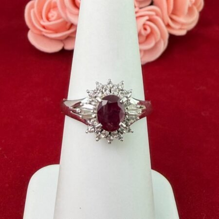PLATINUM RUBY DIA RING - R11451