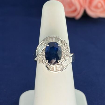 PLATINUM SAPPHIRE DIA RING - R11452