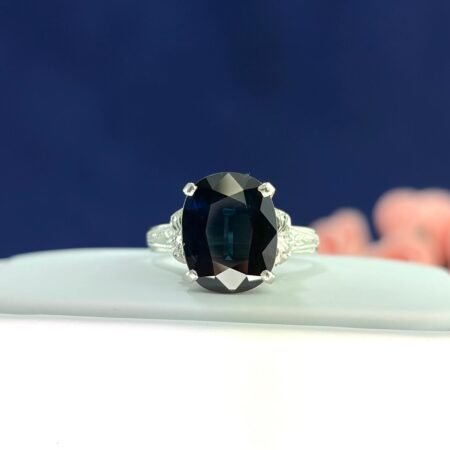 PLATINUM SAPPHIRE DIA RING - R11457
