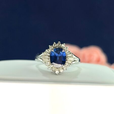PLATINUM SAPPHIRE DIA RING - R11459