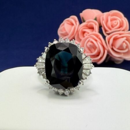 PLATINUM SAPPHIRE DIA RING - R11460