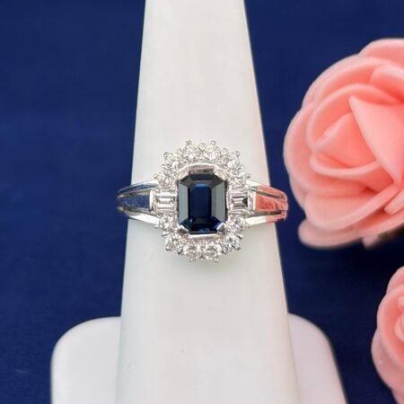 PLATINUM SAPPHIRE DIA RING - R11463