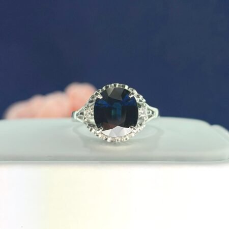 PLATINUM SAPPHIRE DIA RING - R11469