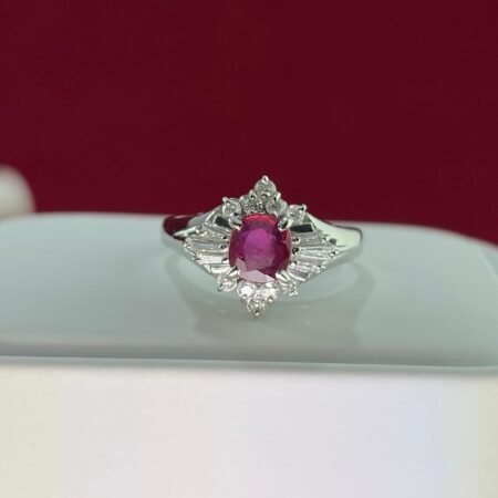 PLATINUM RUBY DIA RING - R11472