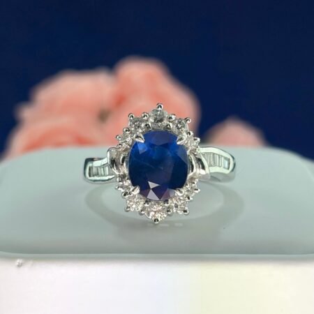 PLATINUM SAPPHIRE DIA RING - R11474