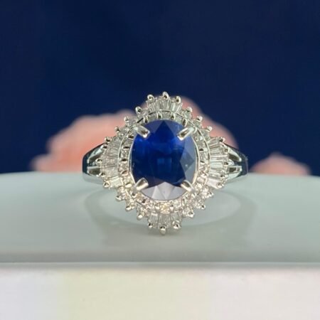 PLATINUM SAPPHIRE DIA RING - R11475
