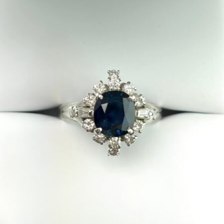 PLATINUM SAPPHIRE DIA RING - R11478