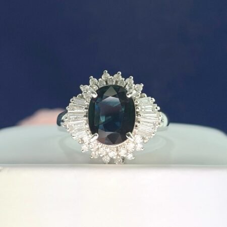 PLATINUM SAPPHIRE DIA RING - R11481