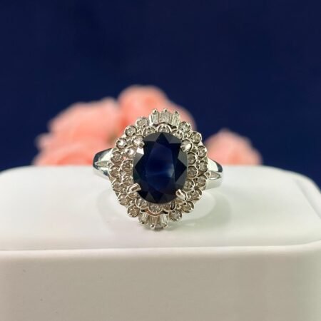 PLATINUM SAPPHIRE DIA RING - R11482