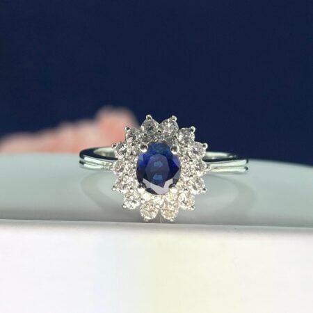 PLATINUM SAPPHIRE DIA RING - R11488