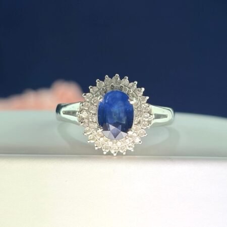 PLATINUM SAPPHIRE DIA RING - R11489