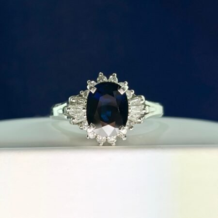 PLATINUM SAPPHIRE DIA RING - R11490