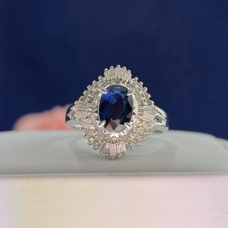PLATINUM SAPPHIRE DIA RING - R11492