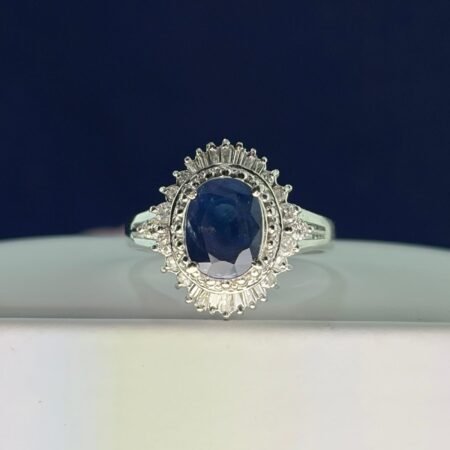 PLATINUM SAPPHIRE DIA RING - R11494