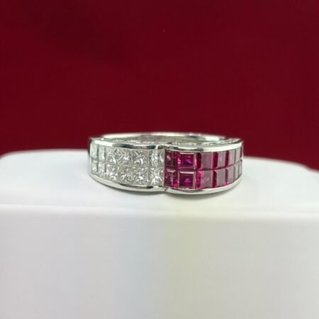 PLATINUM RUBY DIA RING - R11497