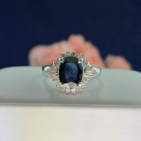 PLATINUM SAPPHIRE DIA RING - R11499