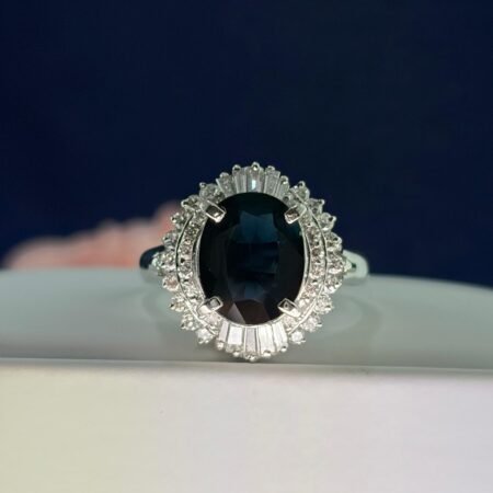 PLATINUM SAPPHIRE DIA RING - R11500