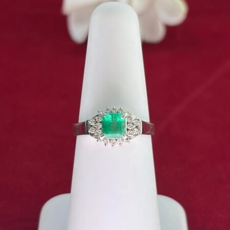 PLATINUM EMERALD DIA RING - R11501