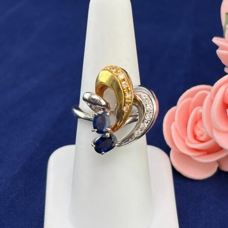 PLATINUM 18KY SAPPHIRE DIA RING - R11502