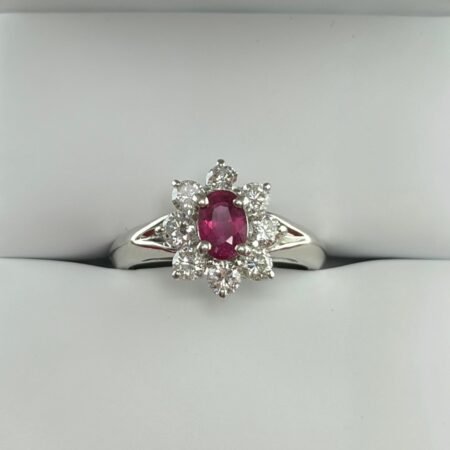 PLATINUM RUBY DIA RING - R11505