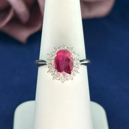 RUBY & DIA PLAT RING - R11510