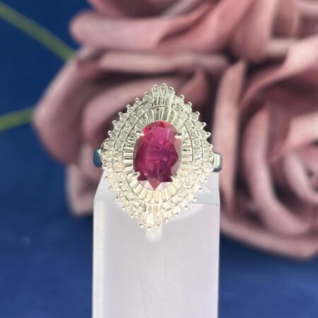 RUBY & DIA PLAT RING - R11514