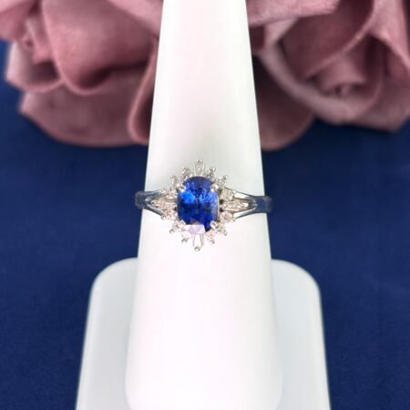 SAPPHIRE DIA PLATINUM RING - R11530