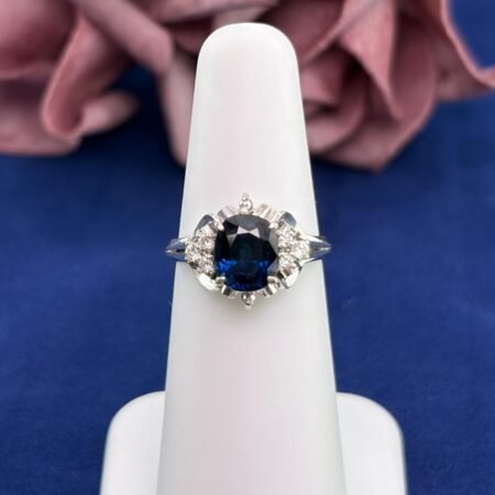 SAPPHIRE DIA PLATINUM RING - R11531