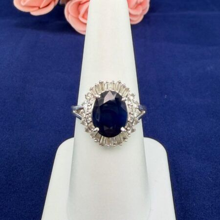 SAPPHIRE DIA PLATINUM RING - R11532