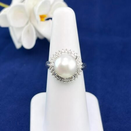 PEARL DIA PLATINUM RING - R11536