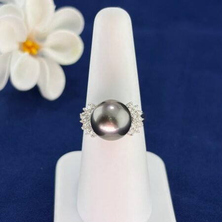 PEARL DIA PLATINUM RING - R11538