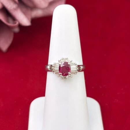 RUBY DIA PLATINUM RING - R11546