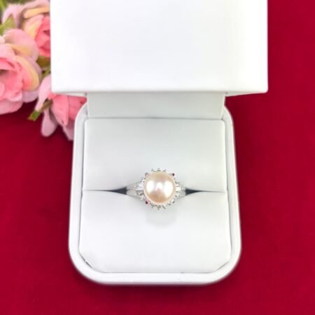 PEARL DIA PLATINUM RING - R11551