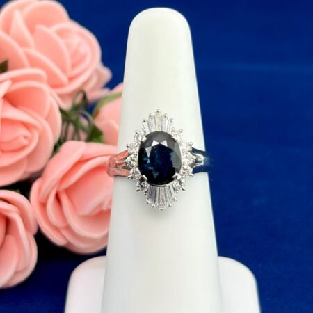 SAPPHIRE DIA PLATINUM RING - R11553