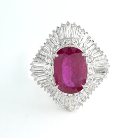 RUBY & DIA PLAT RING - R11579