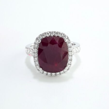 6.75CT RUBY & DIA 14KW RING - R11585