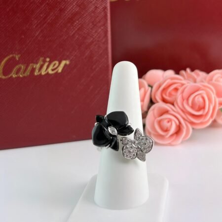 CARTIER CARESSE D'ORCHIDEE ONYX DIA RING - R11593