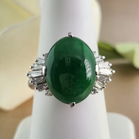 5.68 CT JADE DIAMOND PLATINUM RING - R11614