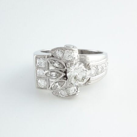 14K WG DIAMOND RETRO RING - R9470