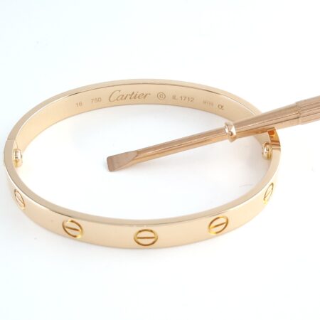 CARTIER LOVE 18KR BRACELET SIZE 16 - B3982